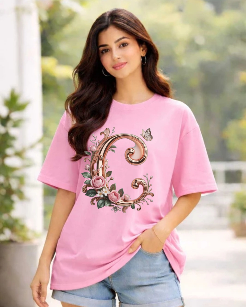 Floral Monogram Signature Tee