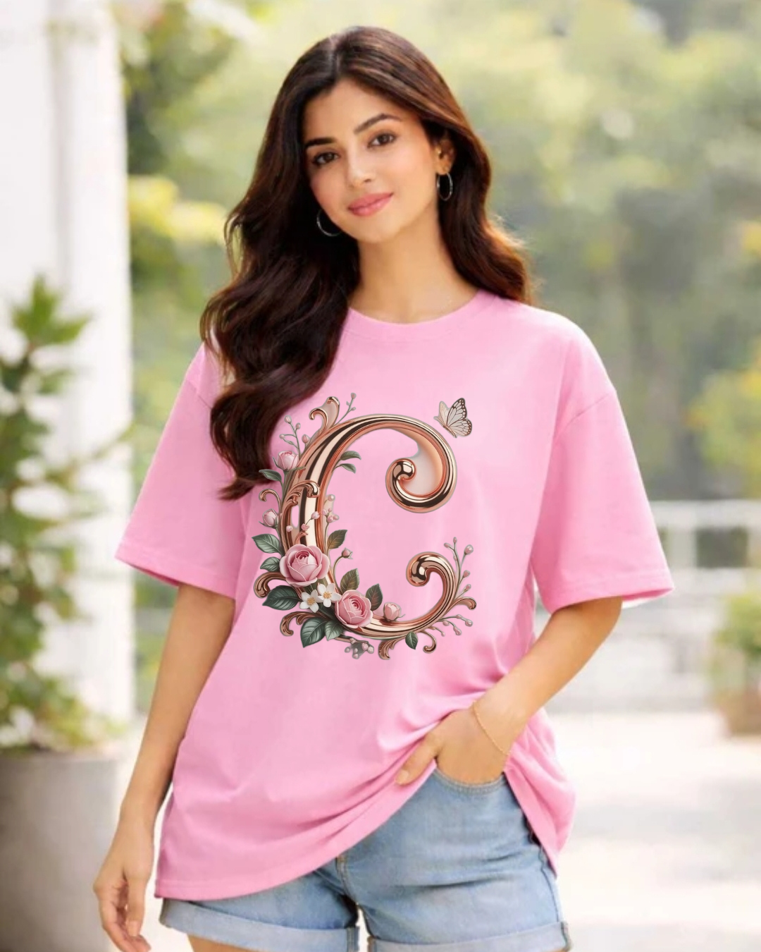 Floral Monogram Signature Tee