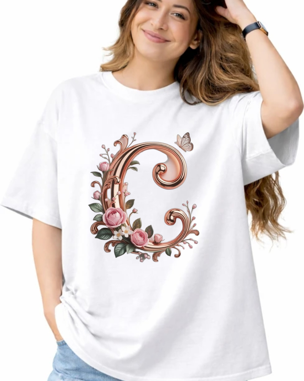 Floral Monogram Signature Tee