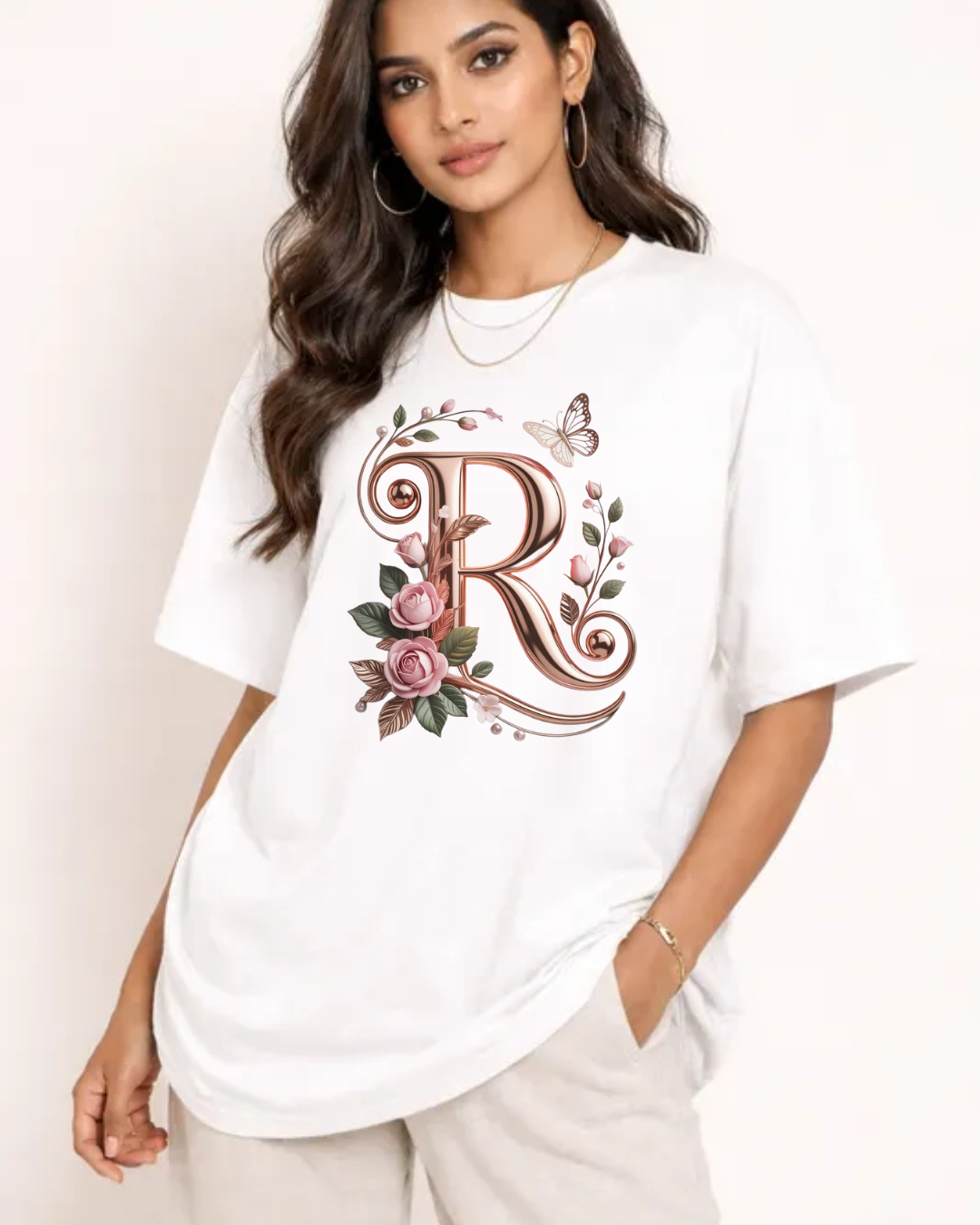 Blossom Initial Statement Tee