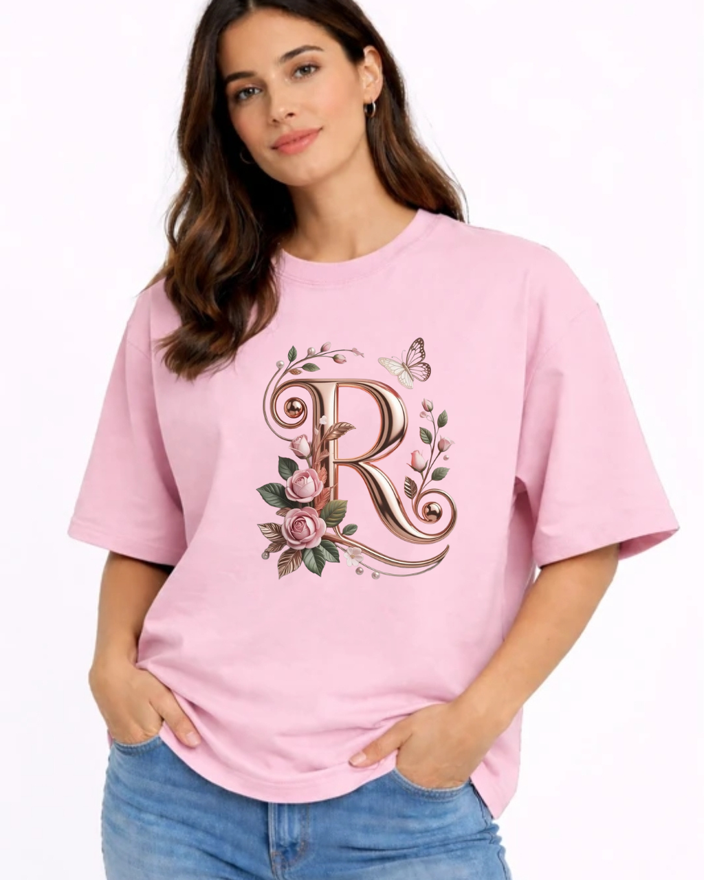 Blossom Initial Statement Tee