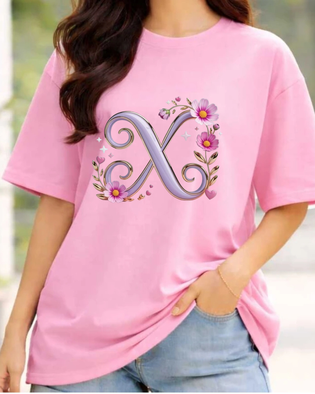 Timeless Floral Initial Tee