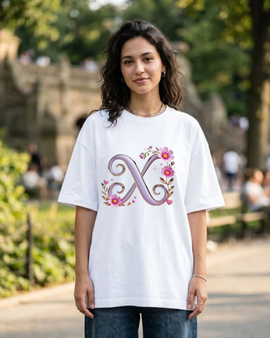 Timeless Floral Initial Tee