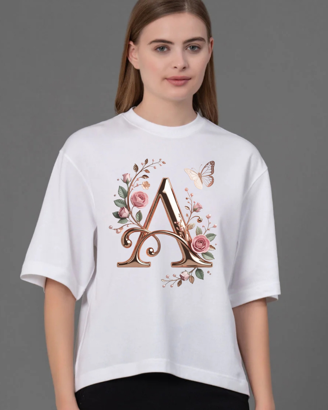 Personalized Floral Charm Tee