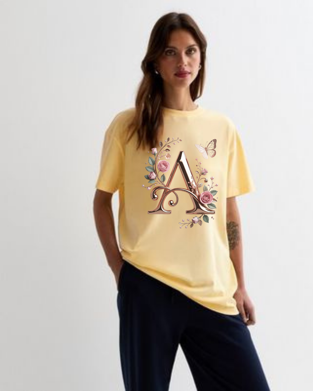 Personalized Floral Charm Tee
