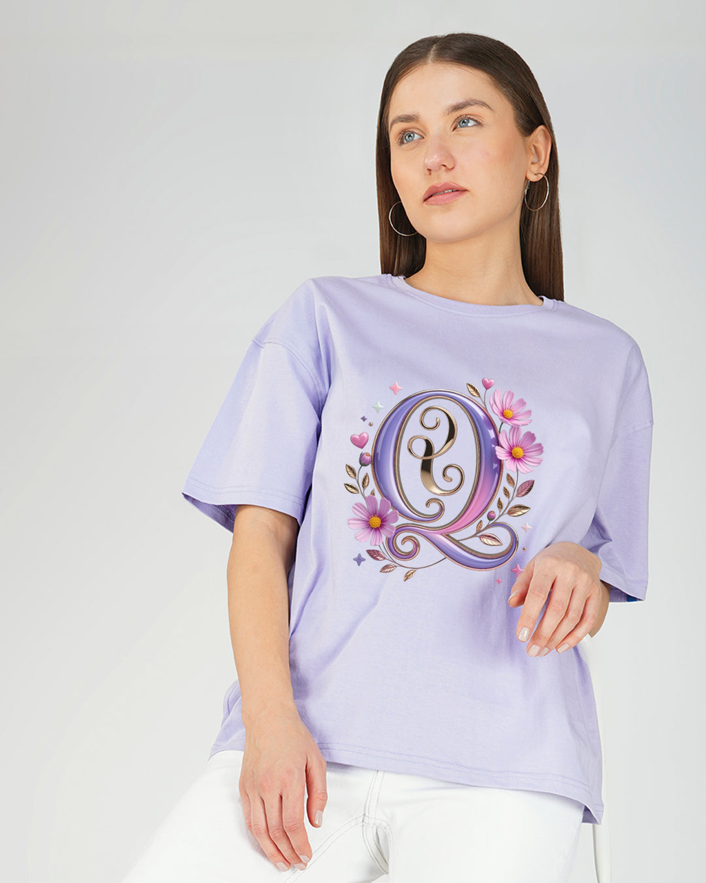 Elegant Blossom Initial Tee