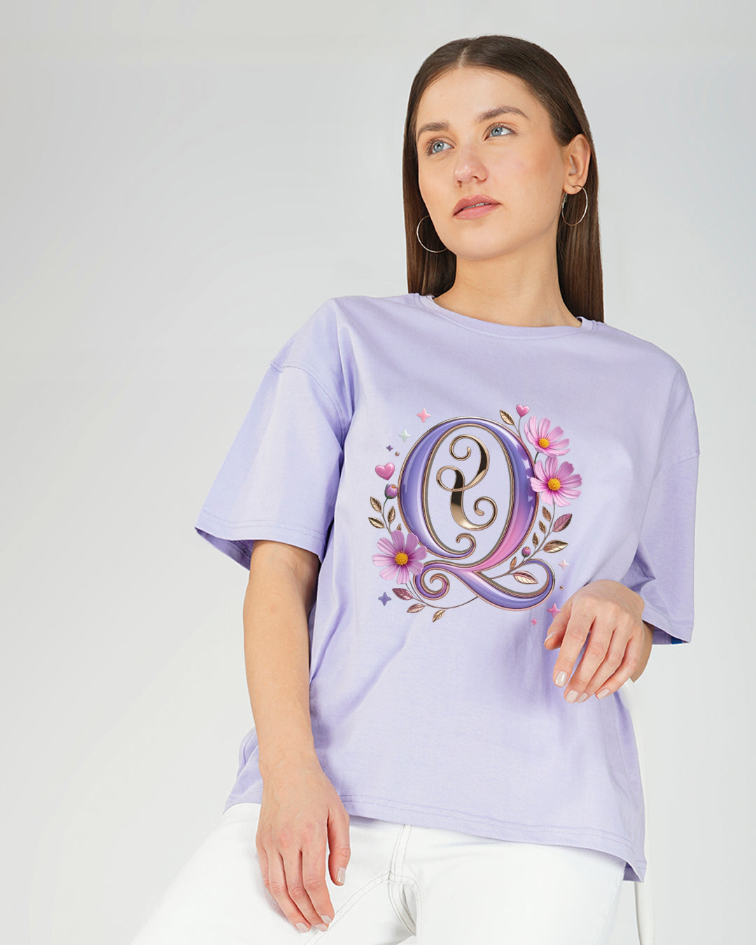Elegant Blossom Initial Tee