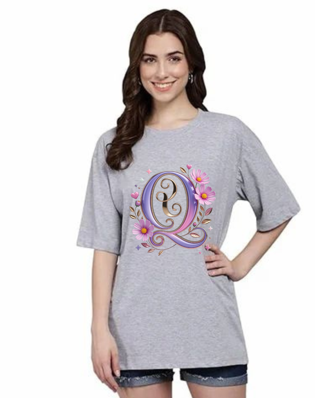 Elegant Blossom Initial Tee