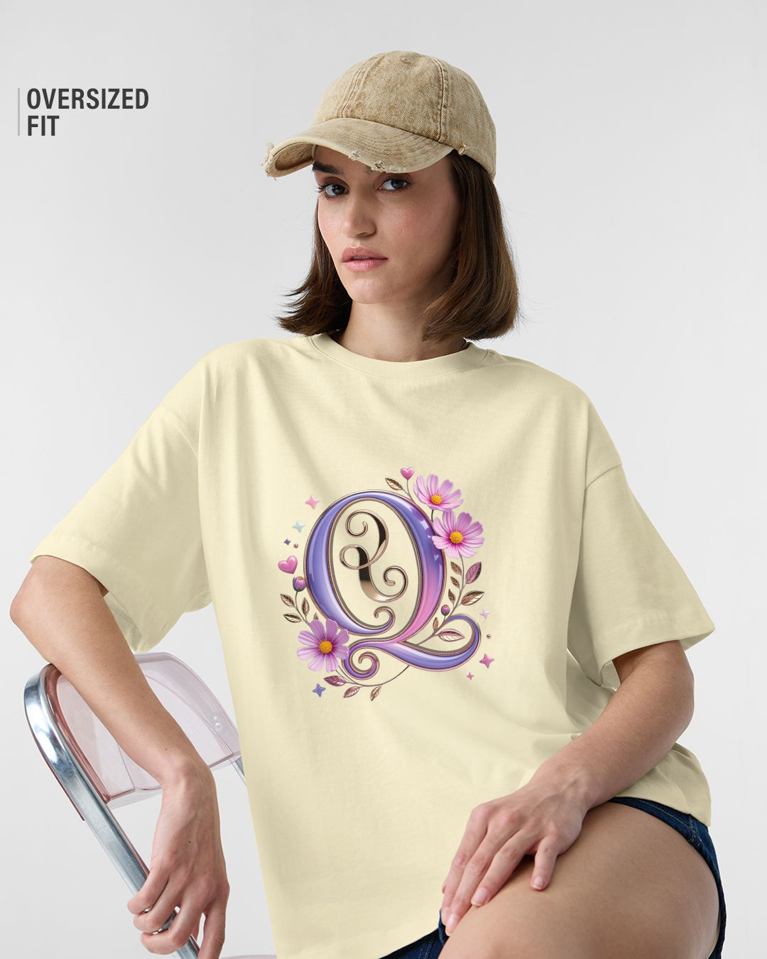 Elegant Blossom Initial Tee
