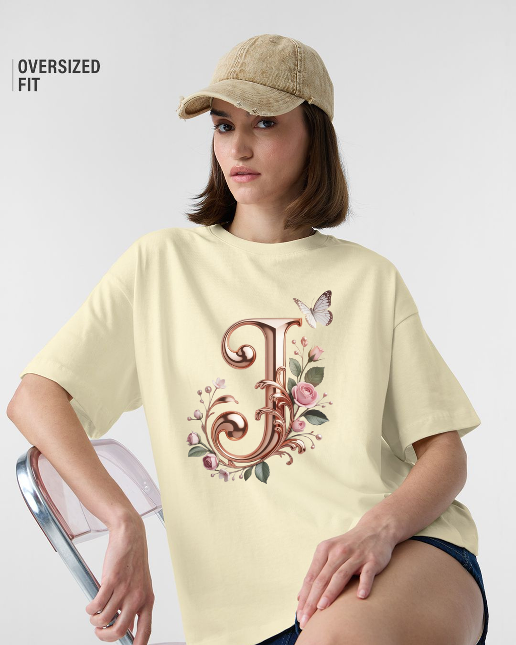 Elegant Letter Bloom Tee
