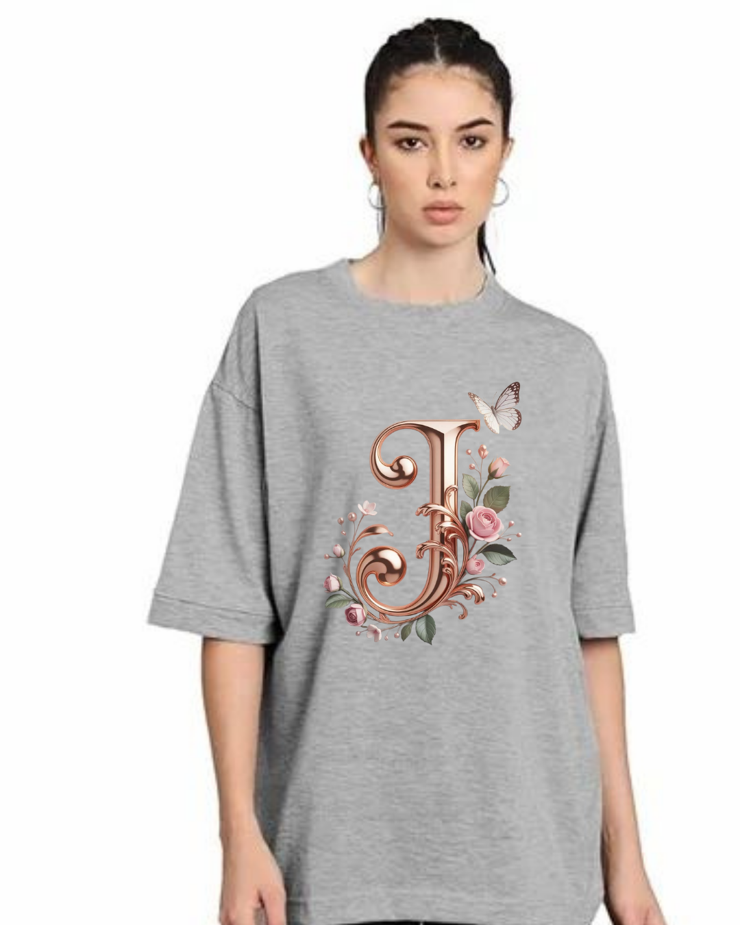 Elegant Letter Bloom Tee