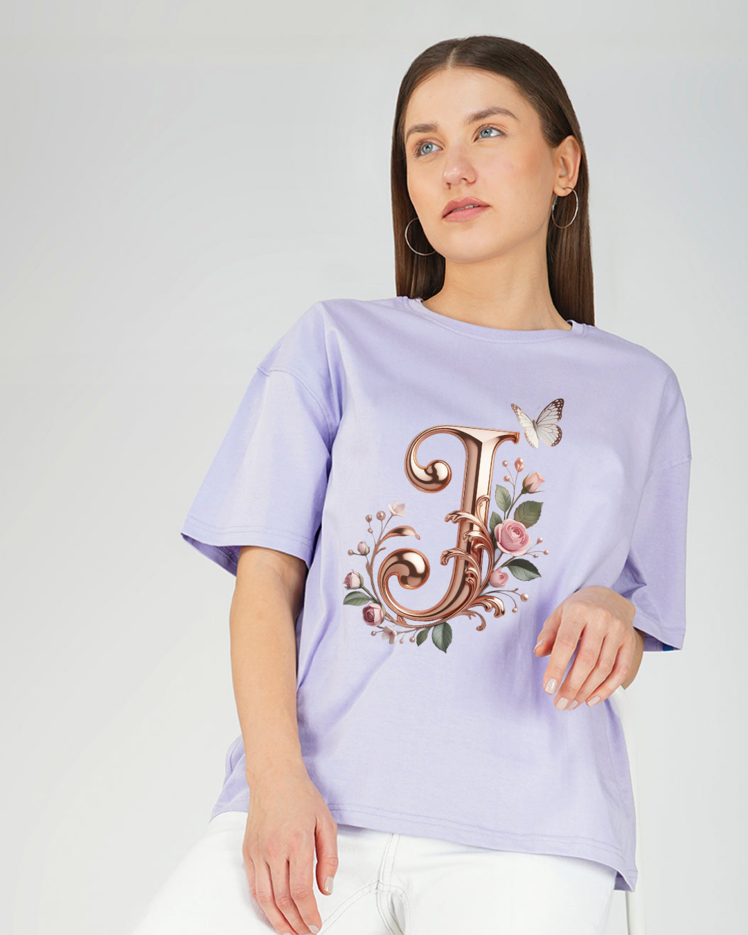Elegant Letter Bloom Tee