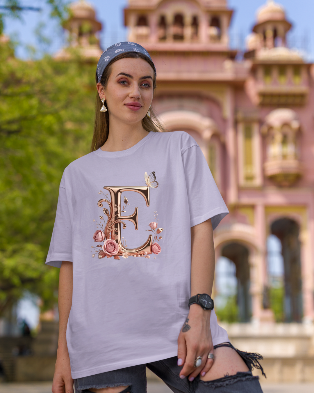 Luxury Floral Monogram Tee