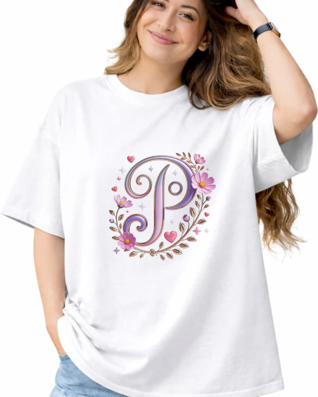 Floral Heritage Initial Tee