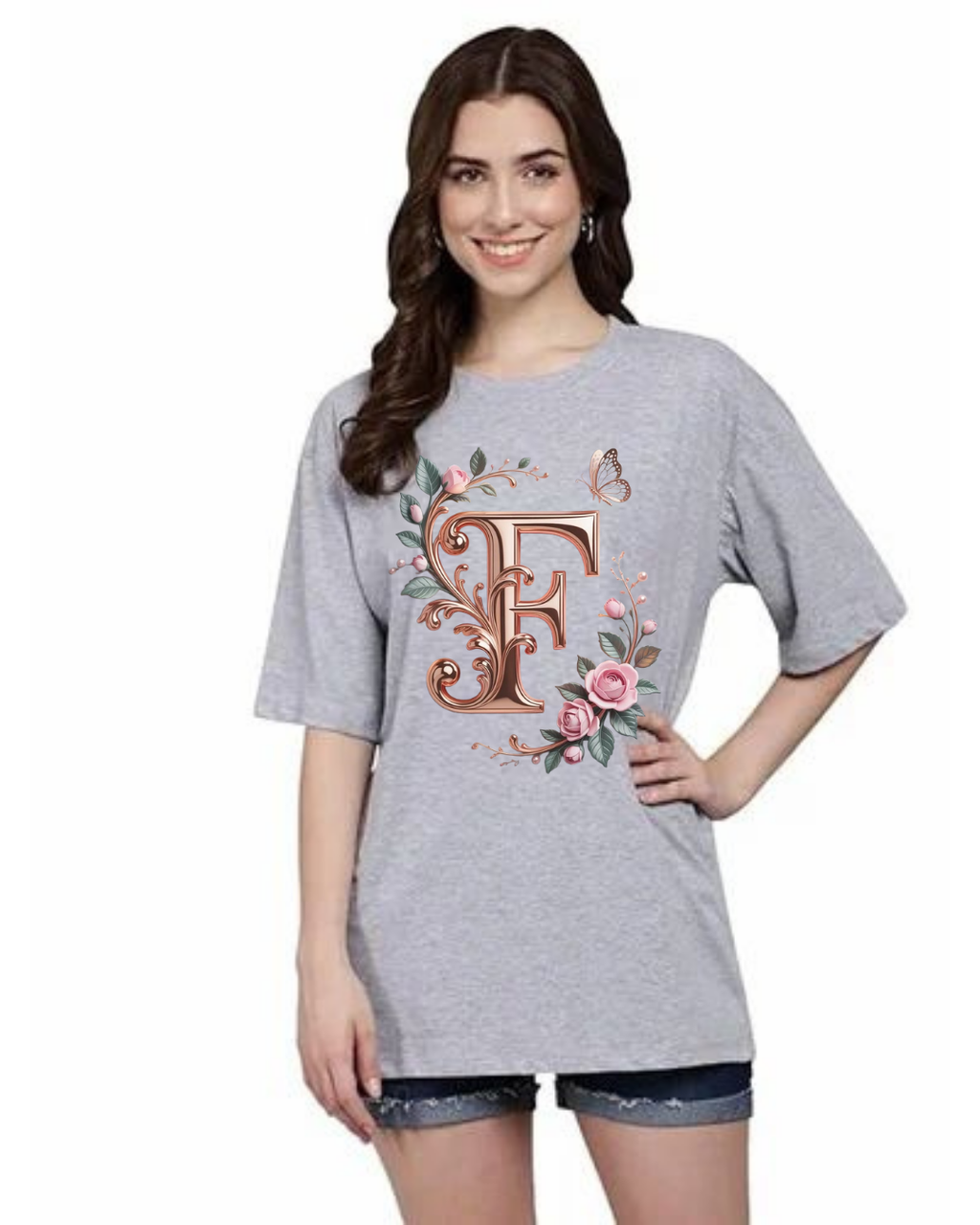 Elegant Floral Monogram Tee