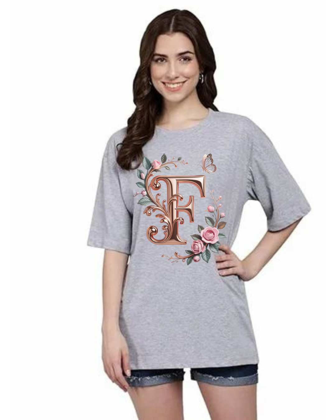 Elegant Floral Monogram Tee