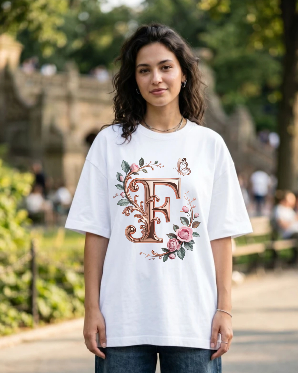 Elegant Floral Monogram Tee