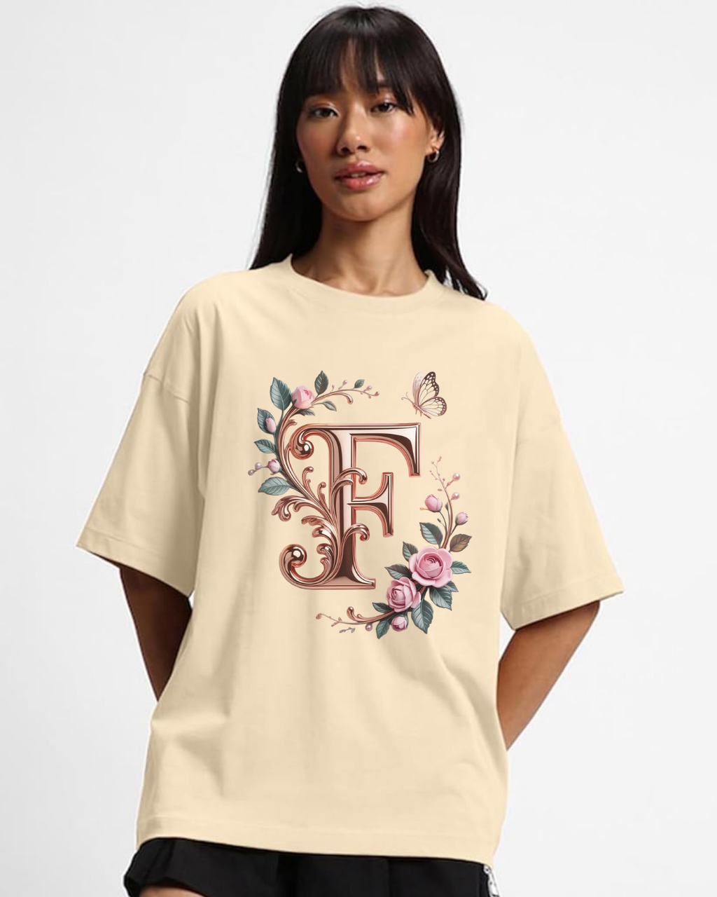 Elegant Floral Monogram Tee