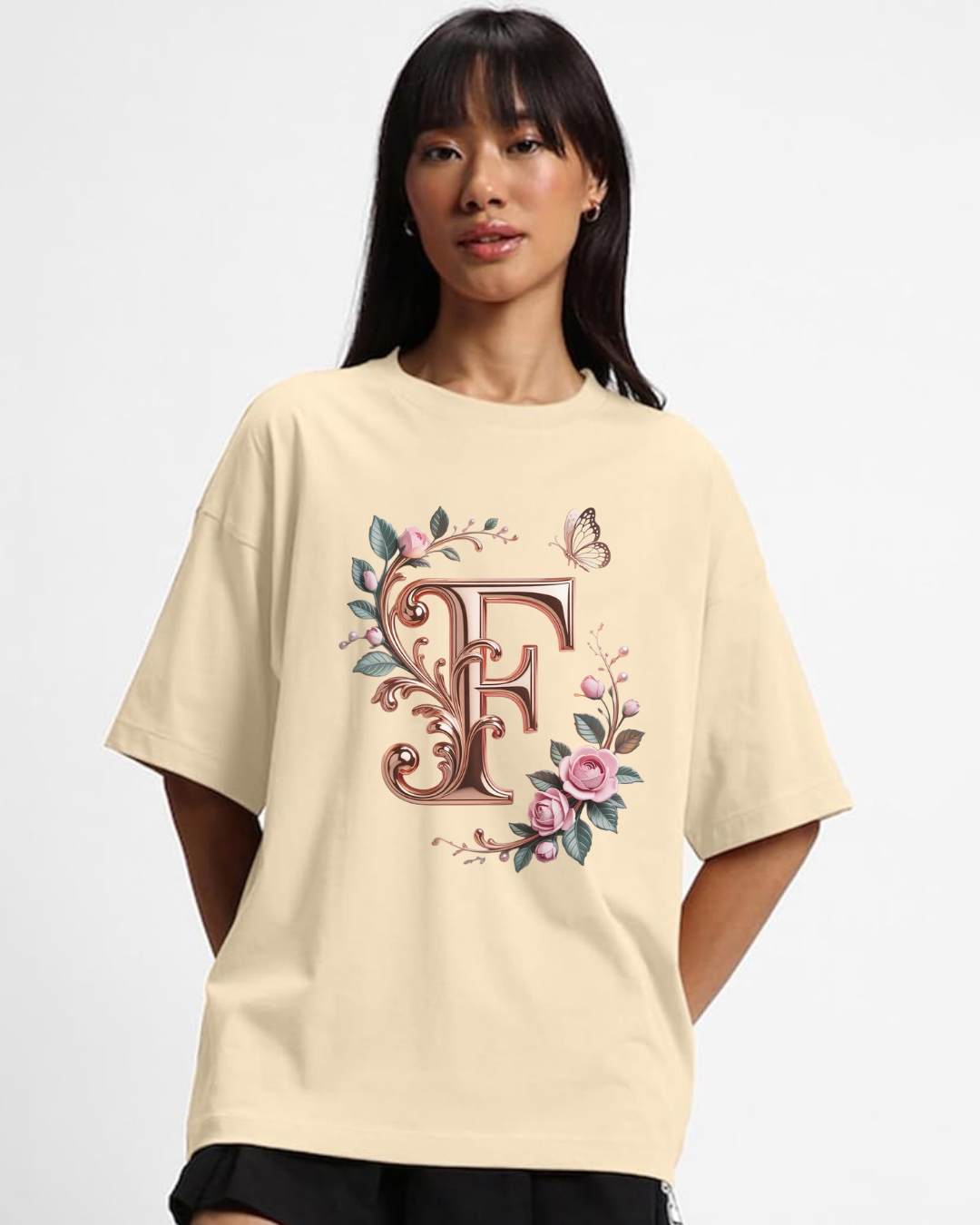 Elegant Floral Monogram Tee