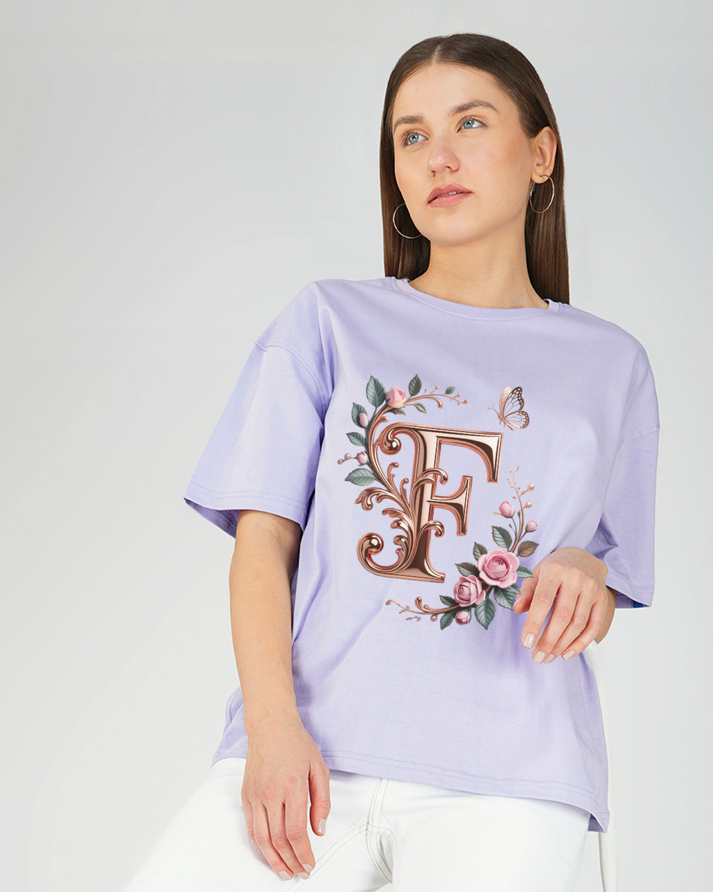Elegant Floral Monogram Tee