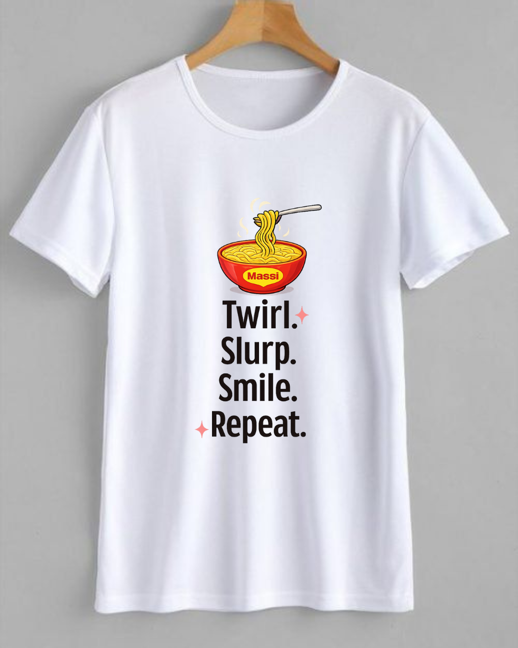 🍜 Maggi Lover – Twirl. Slurp. Smile. Repeat. Premium Cotton T-Shirt